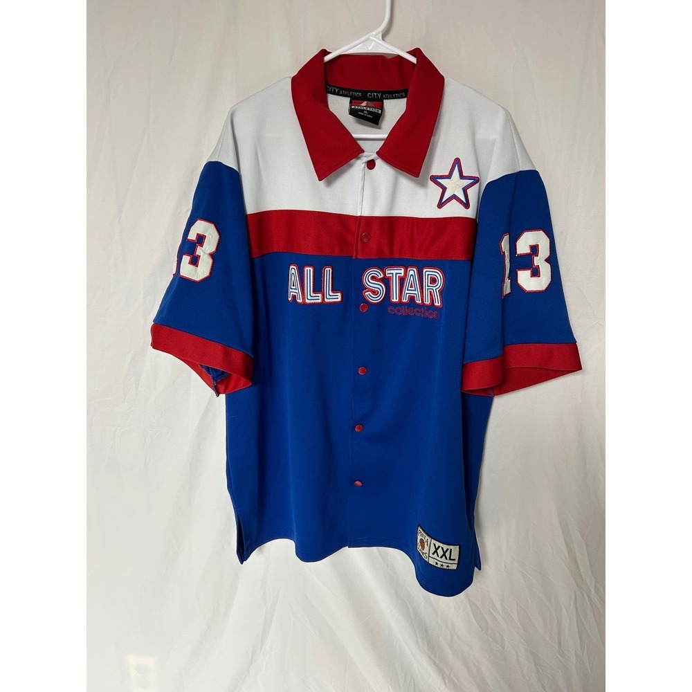City Athletics Phila Classics 76er's All Star #13 Jersey Blue Red White Mens XL